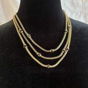 Elegant Gold Triple-Strand Necklace